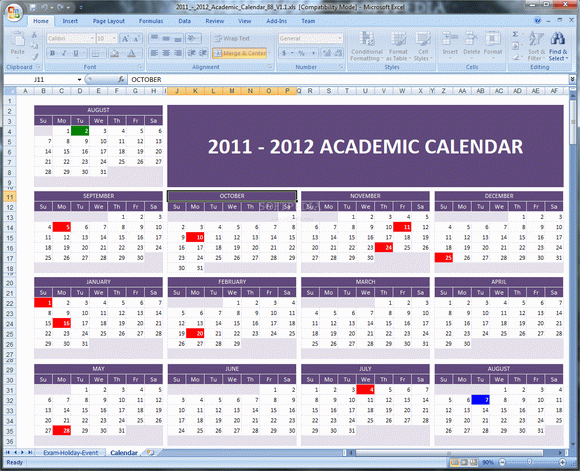 Academic Calendar 2011/2012 Crack + Activator (Updated)