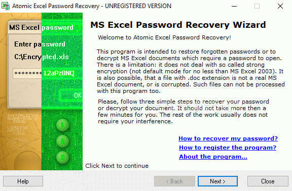 Atomic Excel Password Recovery Crack + Keygen Updated