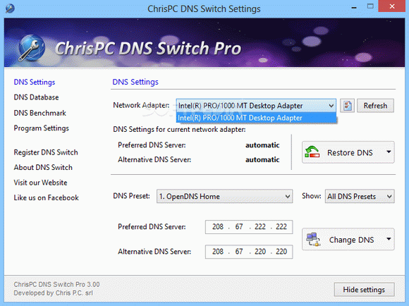 ChrisPC DNS Switch Pro Crack + License Key Updated