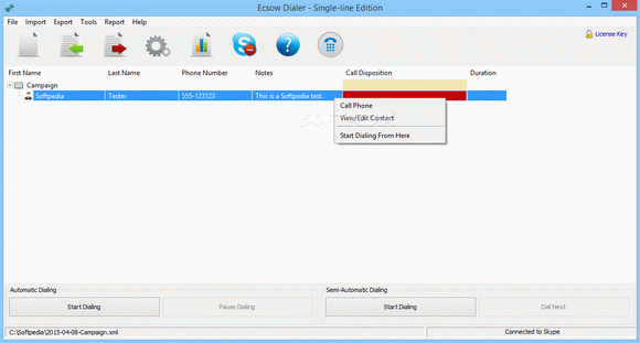 Ecsow Dialer for Skype Crack With License Key