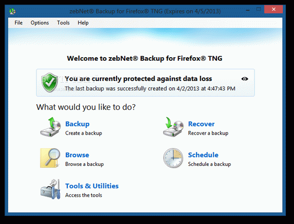 zebNet Backup for Firefox TNG Crack & Serial Key