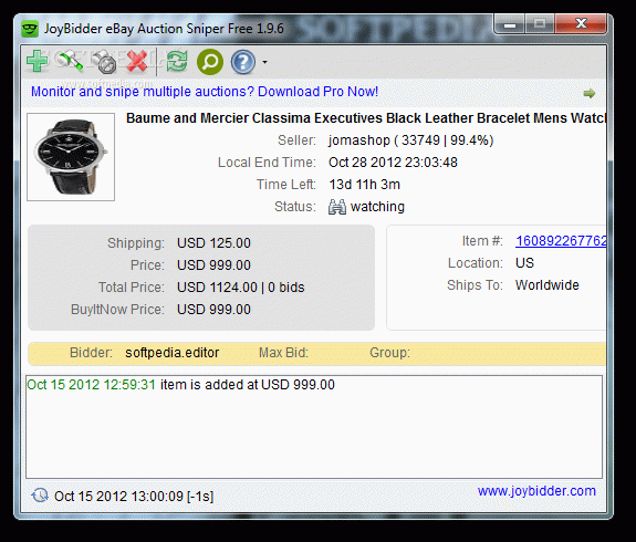 JoyBidder eBay Auction Sniper Free Crack + Serial Key Download