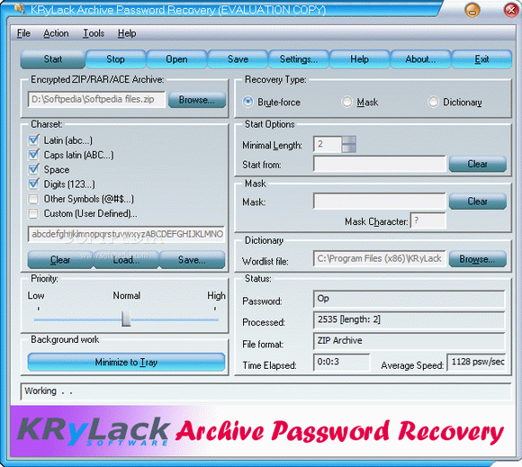KRyLack Archive Password Recovery Crack + Activator Updated