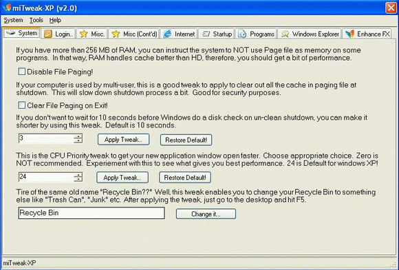 miTweak-XP Crack + Serial Key
