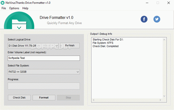 NoVirusThanks Drive Formatter Crack Full Version