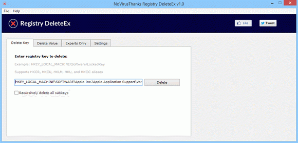 NoVirusThanks Registry DeleteEx Portable Serial Key Full Version