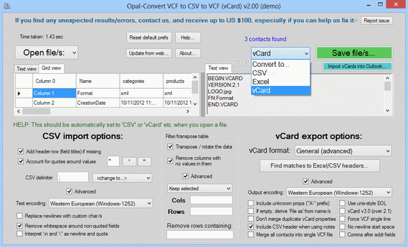 Opal-Convert VCF to CSV to VCF (vCard) Crack + Serial Number (Updated)
