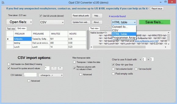 Opal CSV Converter Crack With License Key