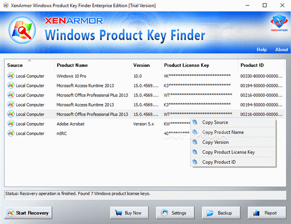 XenArmor Windows Product Key Finder Crack + Keygen Updated