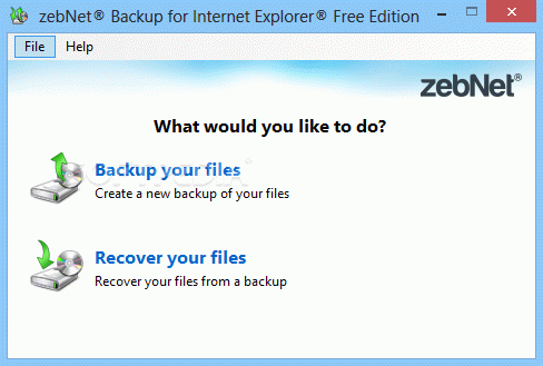 zebNet Backup for Internet Explorer Free Edition Crack + Keygen Download