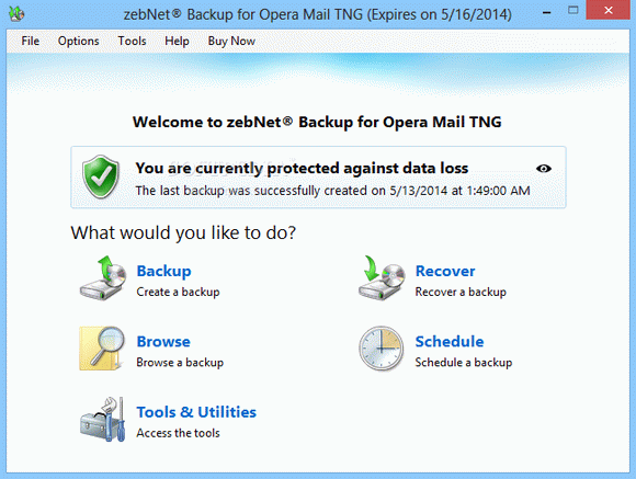 zebNet Backup for Opera Mail TNG Crack & Activator