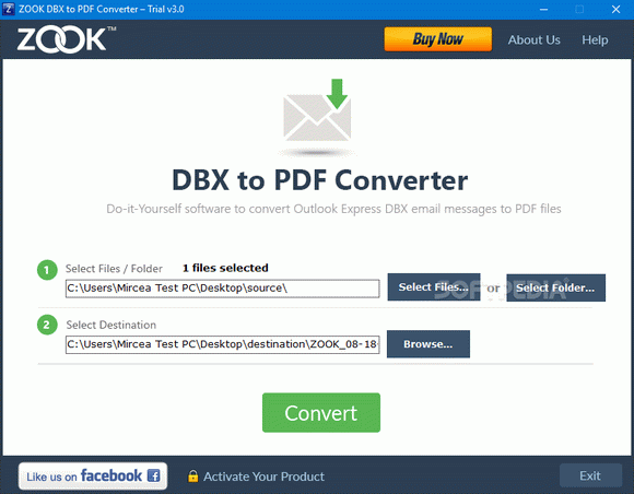 ZOOK DBX to PDF Converter Crack Plus License Key